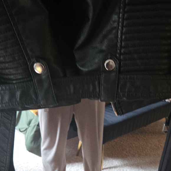 Fashion Nova Black Leather Biker Jacket - Picture 11 of 12